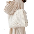 thumbnail image 4 of hirigin Portable Baby Diaper Handbag, Flower/Bear Embroidery Pattern Zipper Closure Large Capacity Mommy Bags, 4 of 6