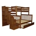 thumbnail image 3 of Bedz King Stairway Bunk Beds Twin over Full with 4 Drawers in the Steps and a Twin Trundle Espresso, 3 of 3