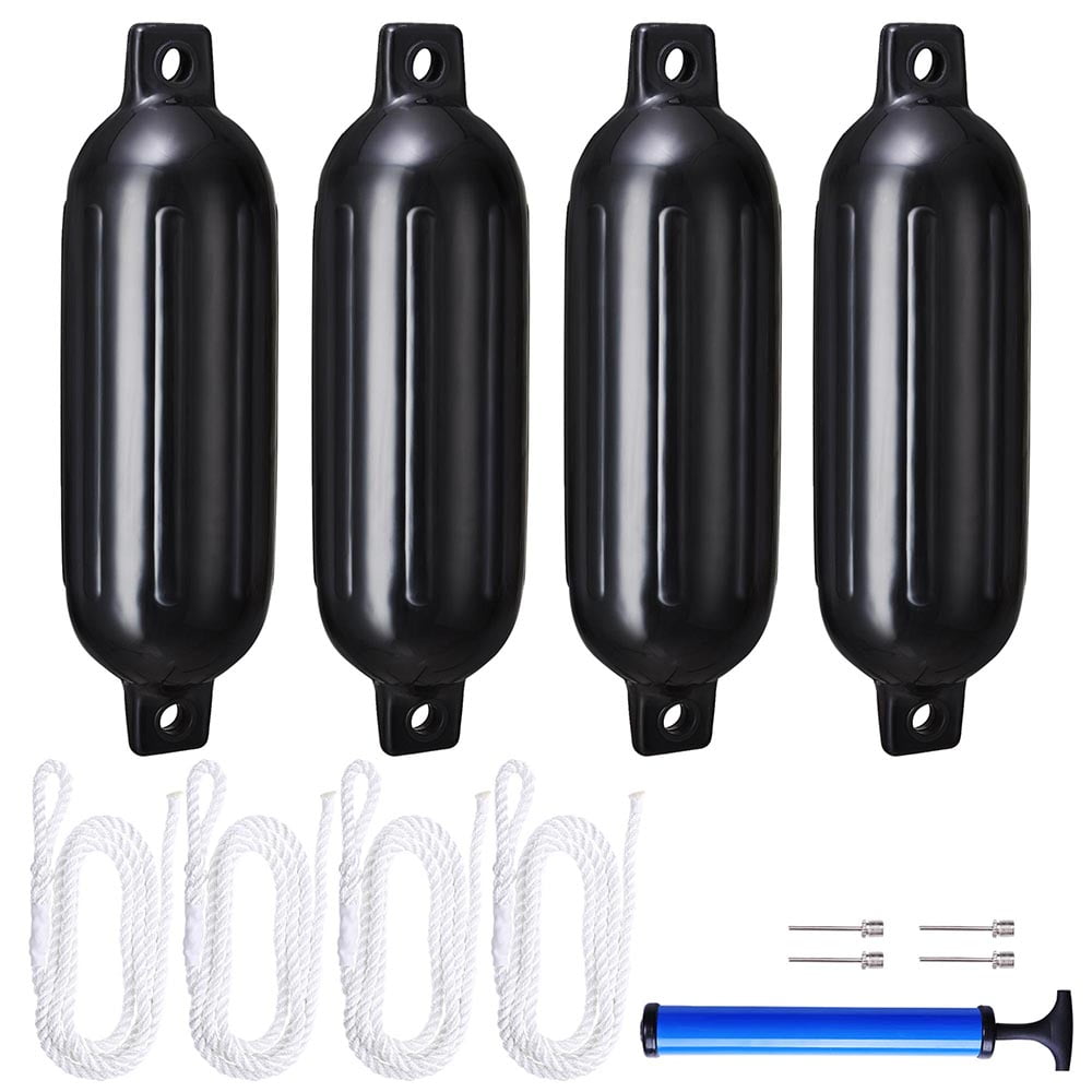 Details about   23" Boat Fenders Hand Inflatable Marine Bumper Shield Protection 4 Pieces Black 