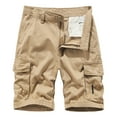 thumbnail image 3 of cllios Men's Cargo Shorts Summer Work Shorts Comfortable Athletic Shorts with Multi Pockets Fathers Day Gift Ideas Khaki,XL, 3 of 3