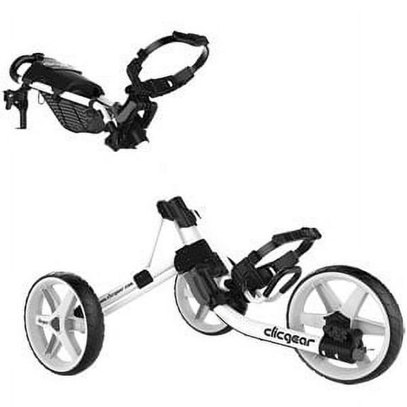 Clicgear Model 4.0 Golf Push Cart, 3-Wheel Foldable Walking Golf Cart (White)
