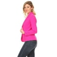 thumbnail image 3 of Moa Collection Women's Solid Casual Office Work Long Sleeve Open Front Blazer Jacket, 3 of 5