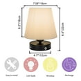 thumbnail image 2 of FSLiving Rechargeable Baterry Operated Bedside Table Lamp with Remote Control Retro Design Desk Light Black Metal White Cloth Shade Nightlight for Dorm Home Reading Bedroom Nightstand - 1 Pack, 2 of 6