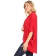 thumbnail image 3 of Women's Solid Casual Chiffon Kimono Sleeve Open Front Cardigan Cape, 3 of 5