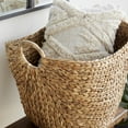 thumbnail image 6 of DecMode Large and Wide Seagrass Woven Wicker Storage Basket with Ring Handles, Natural Brown Finish, for Rustic or Coastal Decorative Accent, 20"L x 18"W x 19"H, 6 of 12