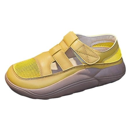 DVKOVI Shoes for Women Womens Loafers Comfortable Dressy Women Casual Shoes Versatile Fashionable and New Large Women Shoes Fashion Shoes Comfortable Flats for Women Yellow 37