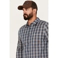 thumbnail image 2 of Brothers And Sons Men's Marietta Plaid Print Long Sleeve Button Down Performance Dark Blue Small, 2 of 4