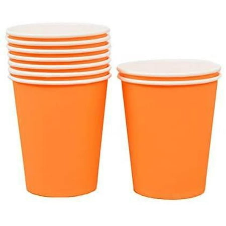 

paper cup Orange Paper Cups  Disposable Coffee Cups Hot Cups | Beverage Drinking Paper Glass for Water Juice & Tea (Pack of 10)