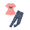 Pink&butterfly, variant on Girls 2 Piece Outfits Casual Clothing Sets Short Sleeve Mesh Hem Roundneck Tops and Leggings Pants