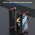 thumbnail image 4 of for Samsung Galaxy Z Fold 6 Metal Case with S Pen Holder, Military Rugged Heavy Duty Z Fold6 Case Built in Screen Protector Full-Body Drop Protection Kickstand Phone Case for Z Fold 6 - Red, 4 of 6
