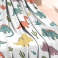 thumbnail image 3 of White Dinosaurs Cacti Plants Pattern Blanket,Comfortable Soft Flannel Throw Blanket,All Season,Warm Lightweight Blankets for Sofa Bed Couch Living Room Chair,30"x40", 3 of 4