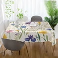 thumbnail image 3 of Yayeee Tablecloths 54" x 54" Rectangle Wrinkle Resistant Party Table Cover, Blue Floral Rabbit, 3 of 8