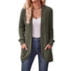 thumbnail image 2 of Cárdigan para Mujer, Suéter de Larga con Abertura Frontal y Bolsillos para Otoño e Invierno. Verde Oliva L, 2 of 8