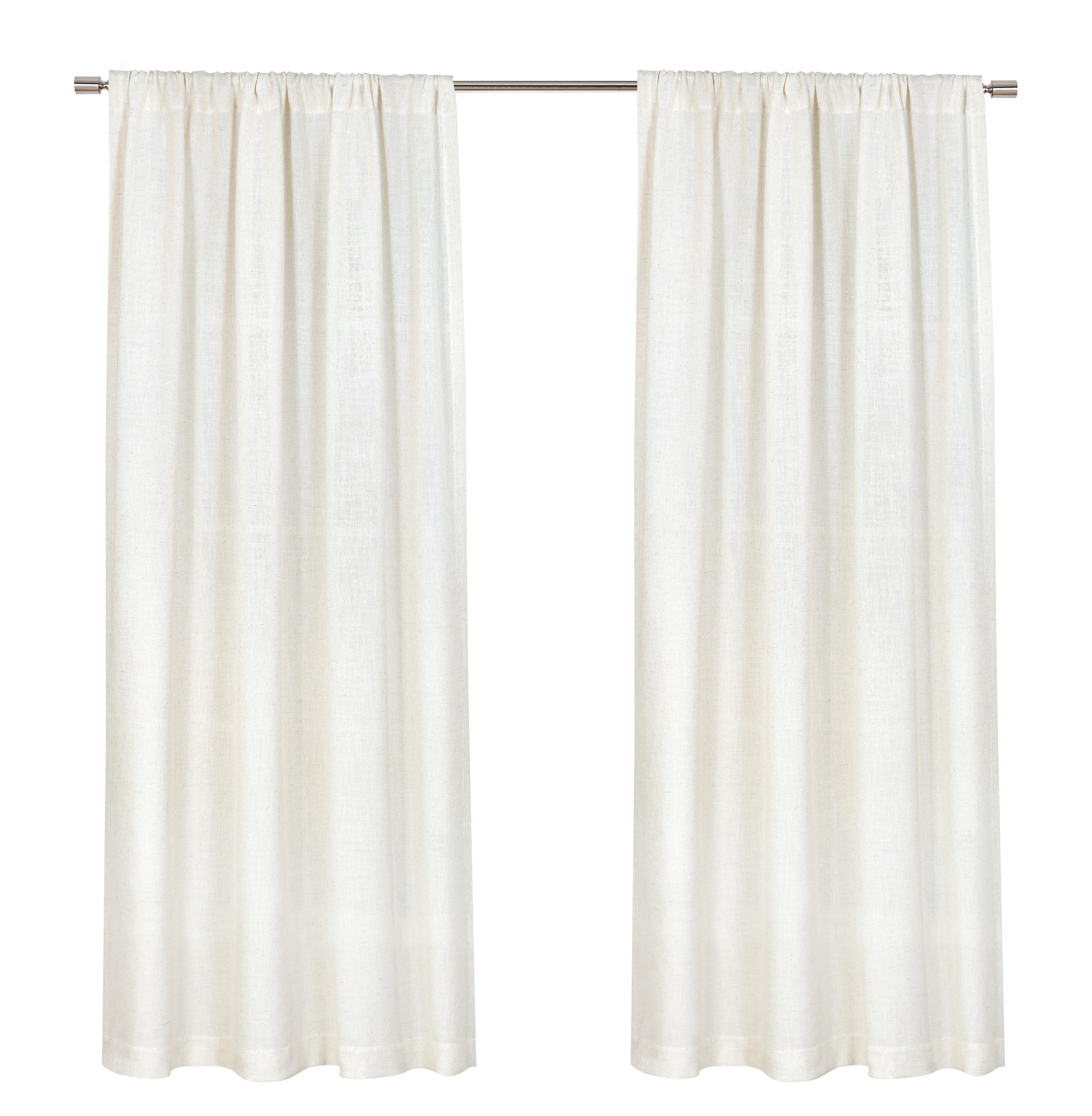 Better Homes & Gardens Light Filtering Linen Blend Rod Pocket Curtain, Single Panel, Vanilla Dream, 50" W x 108" L