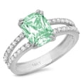 thumbnail image 7 of Solitaire with Accents Engagement Ring for Women - 3.48ct Simulated Green Diamond in 14K White Gold Promise Ring, 7 of 7