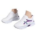 thumbnail image 3 of AUDeals Womens Chunky Platform Sneakers Lace Up Athletic Walking Shoes Fashion Breathable Heightening Outdoor Casual Non Slip Shoes (Purple, 6), 3 of 8