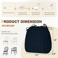 thumbnail image 6 of Indoor Chair Cushions for Dining Chairs, D-Shaped Chair Pads with Ties, Non Slip Dining Chair Cushions, 17" x 16" x 2.5", Navy, 6 Pack, 6 of 14