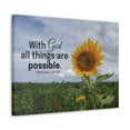 thumbnail image 2 of Scripture Walls  With God Matthew 19:26 Sunflower Bible Verse Canvas Christian Wall Art Ready to Hang Unframed, 2 of 17