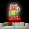 thumbnail image 4 of Handmadetneonsign Lucky Cat Welcome Neon Sign, Lucky Cat Light Wall Art Decor, Open Store Wall Decor 51381, 4 of 5