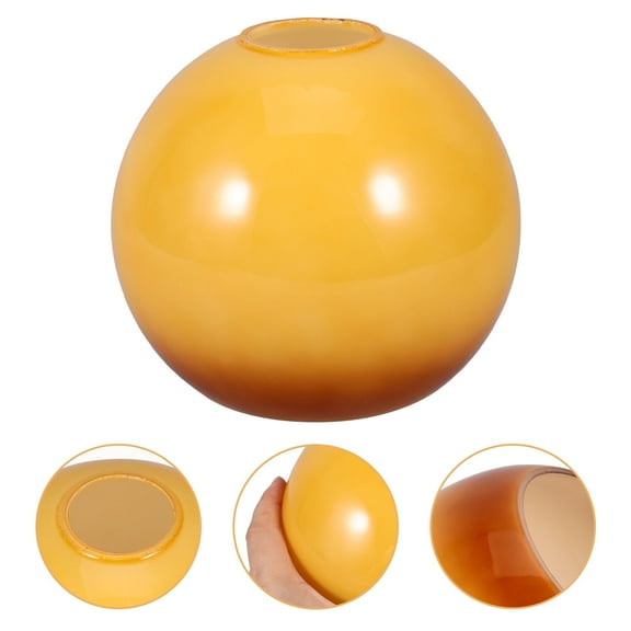 AURARMLET Yellow Round Glass Lampshade for Pendant Light and Ceiling Lamp Replacement