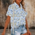 thumbnail image 3 of Generic Womens Linen Button Down Shirts Short Sleeve Casual Blouses V Neck Outfits Summer Spring Clothes 2026, 3 of 5
