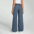 thumbnail image 4 of Xyxonk Womens Jeans High Waisted Wide Leg Lounge Pants Spring Dressy Straight Trousers with Pockets 2025 Plus Size Long Pant，Dark Blue M, 4 of 4