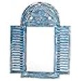 thumbnail image 3 of Esschert Design WD13 Miroir Louvre en Détresse, Finition Bleue, 3 of 4