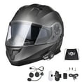 thumbnail image 1 of AHR Motorcycle Flip up Full Face Helmet Bluetooth 5.0 Headset DOT Approved L, 1 of 9