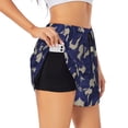 thumbnail image 2 of Disketp Lilies Flowers Print Women's Shorts Workout Shorts for Athletic Gym Running Shorts with Phone Pockets Large, 2 of 8