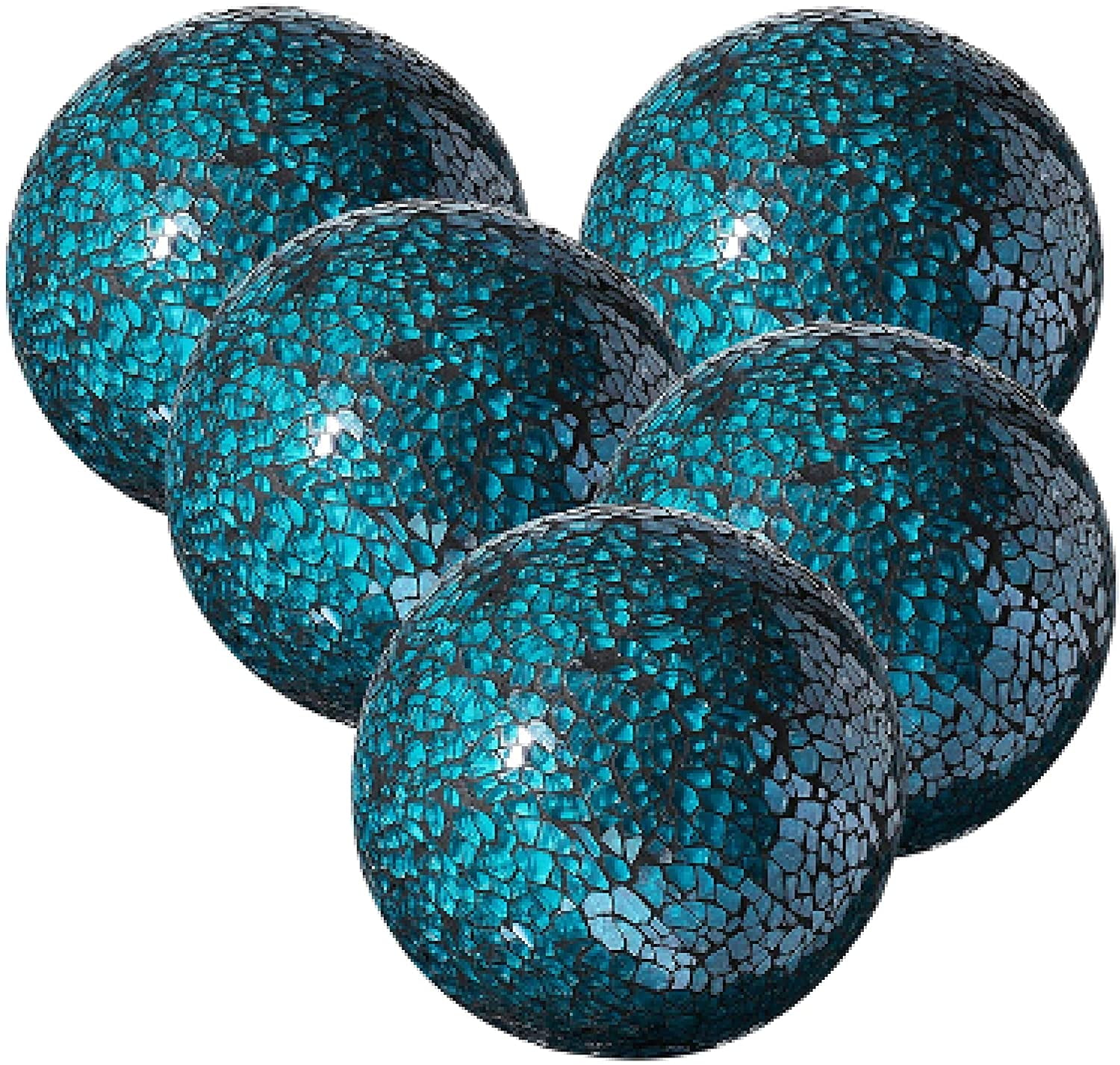 Whole Housewares Decorative Balls Set Of 5 Glass Mosaic Sphere Diameter 3' | 1