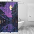 thumbnail image 2 of Yayeee Shower Curtain with Hooks 72"x72" Waterproof Fabric Bathroom Hanging Decor, Purple Street, 2 of 5