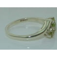 thumbnail image 5 of LBG British Made 10k White Gold Natural Peridot Womens Trilogy Ring - 33 size options - Size 6, 5 of 7