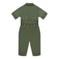 thumbnail image 5 of SiiRoh Infant Trailblazer Outfit Jungle Explorer Suit Zookeeper Jumpsuit Carnival Button Down Turndown Collar Overalls Army Green 4-5, 5 of 6