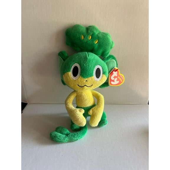 Ty Beanie Baby PANSAGE the Pokemon UK Exclusive 8" Plush Stuffed Toy New (BONUS 1 FUN CHOPS & 1 TY ERASER)