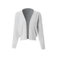 thumbnail image 3 of MixMatchy Women's Basic Solid Patterened Texture Lightweight Soft Open Front Cropped Cardigan, 3 of 5