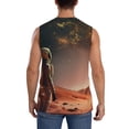 thumbnail image 4 of Lsque Astronaut On Mars A Print Men's Cotton Blend Sleeveless Muscle Shirts (S-3XL)- Moisture Wicking, Odor Protection, UPF 30+,X-Large, 4 of 8