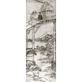 thumbnail image 2 of Hokusai 9x18 Black Ornate Wood Framed with Double Matting Museum Art Print Titled - A Woman And A Boy Crossing A Bridge 1830s, 2 of 4
