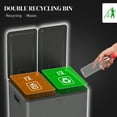 thumbnail image 4 of HOMCOM Dual Trash Can, 2 x 15 Liter Garbage Can with Soft Close Lid, Black, 4 of 10