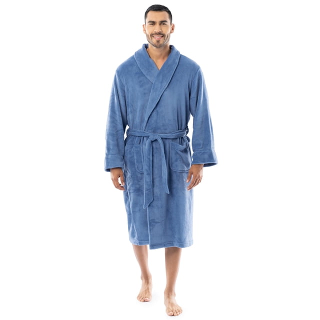 Bata de Forro Polar Confortable para Hombre IZOD, Azul Riviera, XXL/3XL