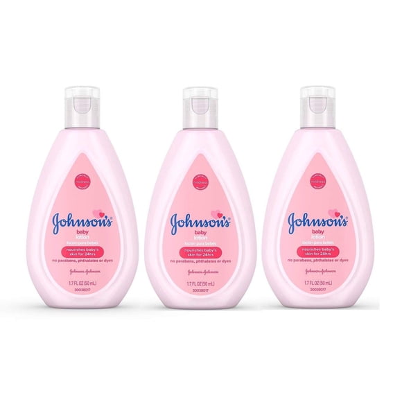 Loción para bebés Johnson's Travel, tamaño 50 ml (paquete de 3)