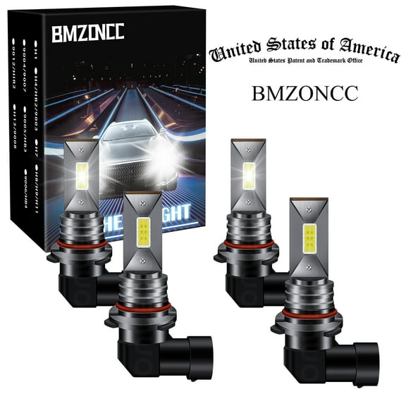 9005 9006 LED Headlight Bulbs for Jeep Grand Cherokee 1999-2010 high/low Beam 6000k white Pack of 4