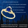 thumbnail image 2 of Gem Stone King 10K Yellow Gold Irish Celtic Claddagh Blue Created Sapphire and Diamond Accent Women Ring (0.86 Cttw, Available in Size 5, 6, 7, 8, 9), 2 of 5