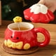 thumbnail image 5 of Mug con tapa y palillo de madera, vaso de cerámica de árbol de Navidad, 420ml, diseño acogedor, ideal para regalos de oficina, capacidad grande, para hogar o oficina, alto volumen de, 5 of 8