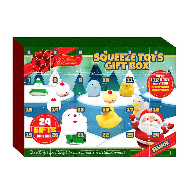Calendario navideño caja ciega 24 días caja regalo pellizco navideño 31x225x5cm juguetes pequeños 3-5cm ANGGREK Otros