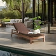 thumbnail image 2 of Safavieh Donnamaria Wood Outdoor Lounge Chair, Natural/Dark Brown, 2 of 15