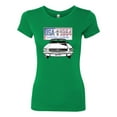 thumbnail image 2 of Wild Bobby, Ford Mustang Country USA 1964 Vintage American License Plate, Cars and Trucks, Women Slim Fit Junior Tee, Kelly, Large, 2 of 4