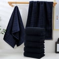 thumbnail image 3 of Paquete de 5 toallas 100 % algodón, muy absorbentes, de secado rápido, ideales para salón de belleza, manos, gimnasio, baño, spa y cuidado capilar en casa (negro), 3 of 6
