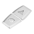thumbnail image 4 of uds, pegatina de botón de interruptor de doble destello, parche decorativo, reemplazo de adaptaciones de coche de aleación de aluminio plateado para X3 E83 2006-2010, 4 of 5