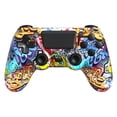 thumbnail image 4 of Wireless Controller Compatible with PS4/Pro/Slim, with Vibration Feedback, Motion Sensing, Touchpad, Light Bar, Share, 3.5mm Headphone Jack(Graffiti), 4 of 5