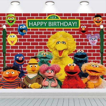 Sesame Street Backdrop Banner Party Supplies Post Birthday Decorations Background for Photography Taspestry